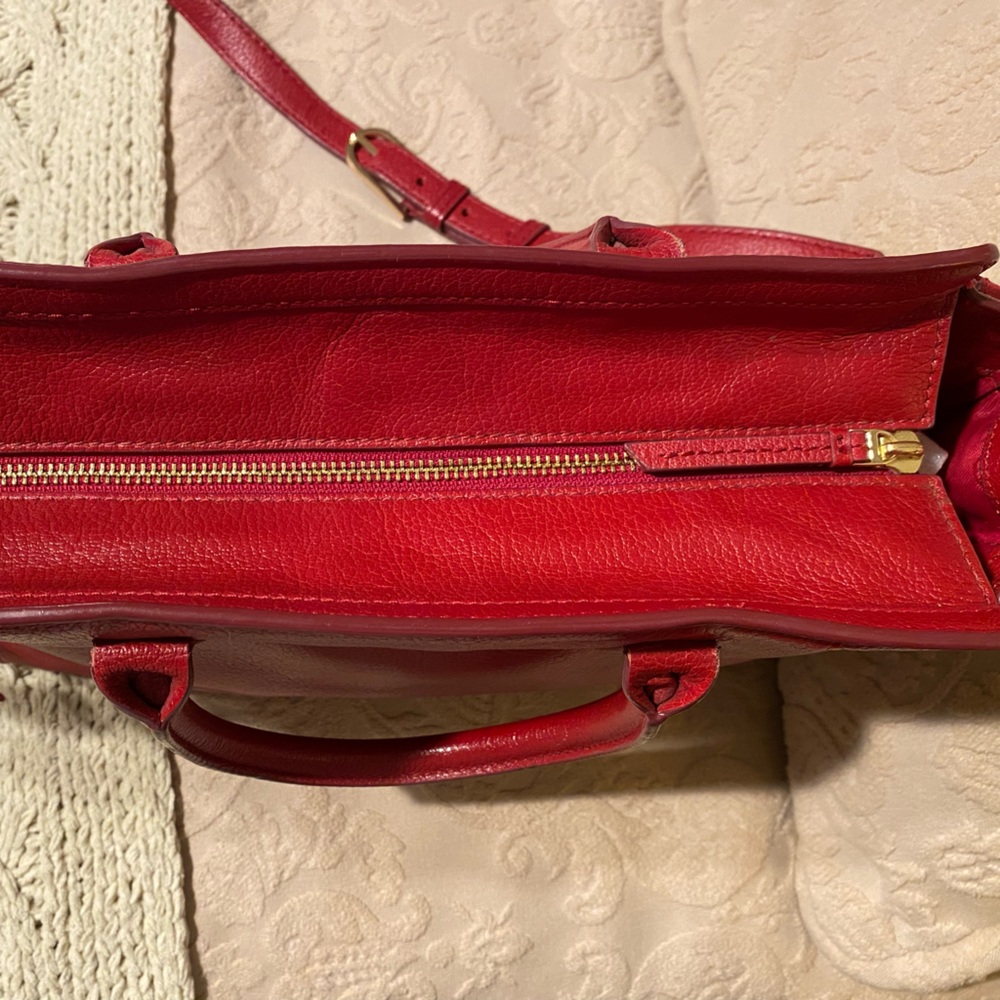 💯VERY RARE Tory Burch Leather Satchel in Red Leather - Picture 10 of 10
